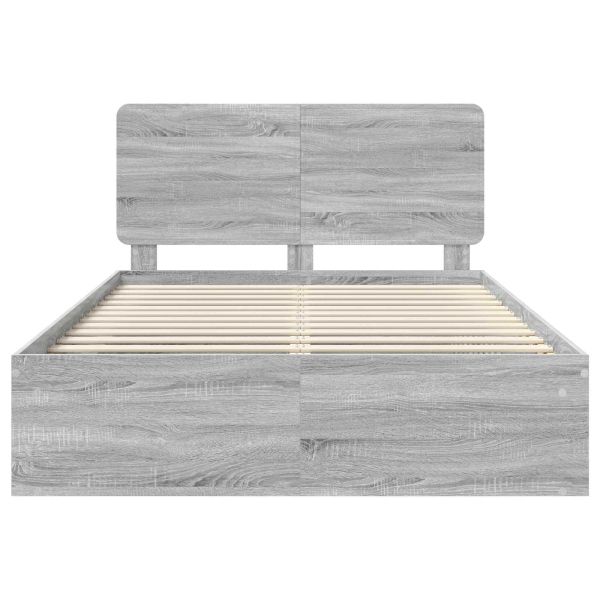 Рамка за легло Сив Сонома 150 x 200 cm Солидно борово дърво