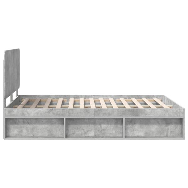 Рамка за легло Бетон 140 x 200 cm Солидно борово дърво