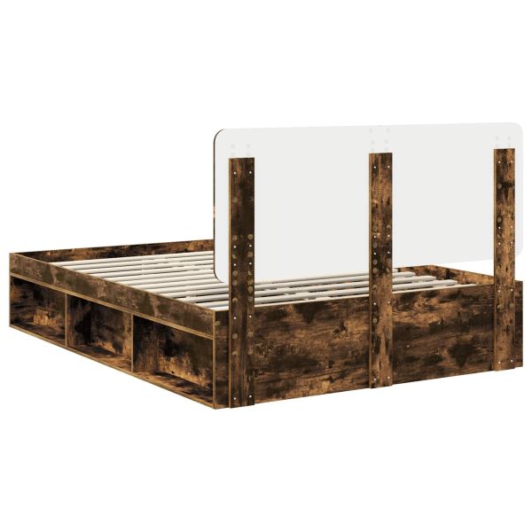 Рамка за легло Димян дъб 140 x 190 cm Солидно борово дърво