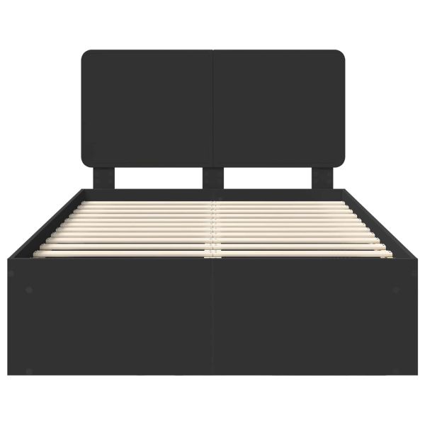 Рамка за легло Черно 135 x 190 cm Солидно борово дърво