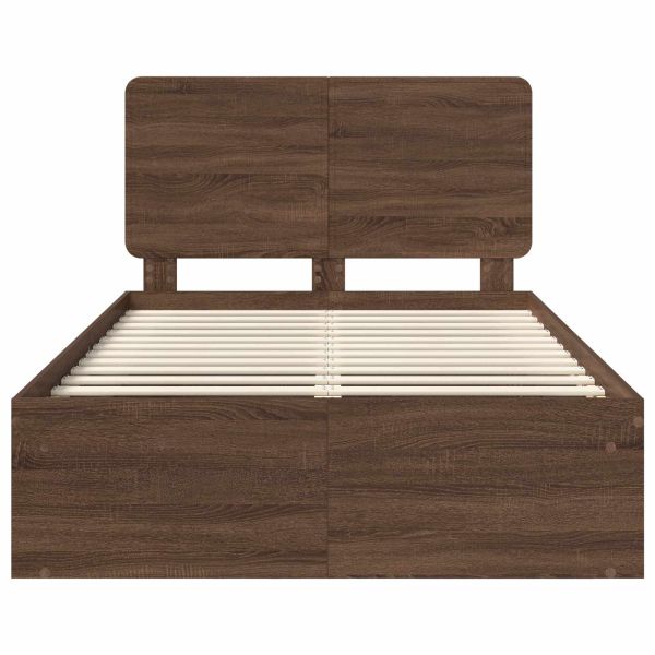 Рамка за легло Кафяв дъб 120 x 200 cm Солидно борово дърво