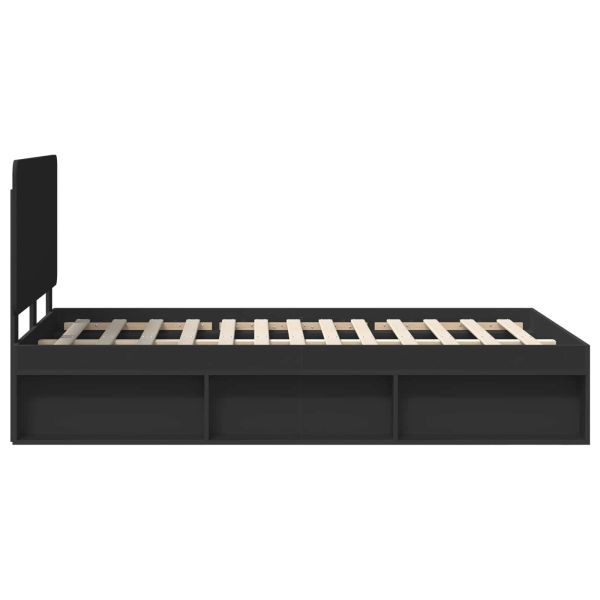 Рамка за легло Черно 120 x 190 cm Солидно борово дърво