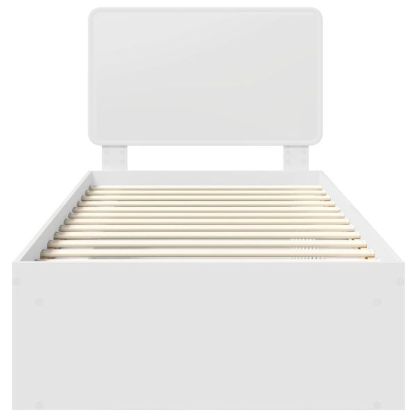 Рамка за легло с таблото Бяло 100 x 200 cm Солидно борово дърво