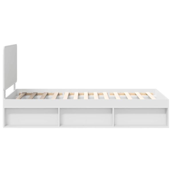 Рамка за легло с таблото Бяло 90 x 190 cm Солидно борово дърво