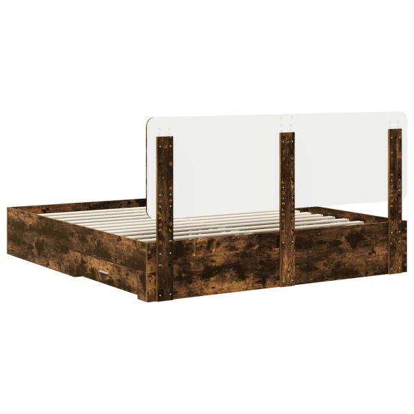 Рамка за легло с таблото Димян дъб 200 x 200 cm Инженерно дърво