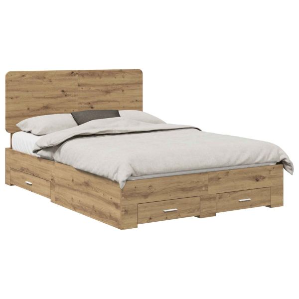 Рамка за легло с таблото Дъб 140 x 190 cm Инженерно дърво