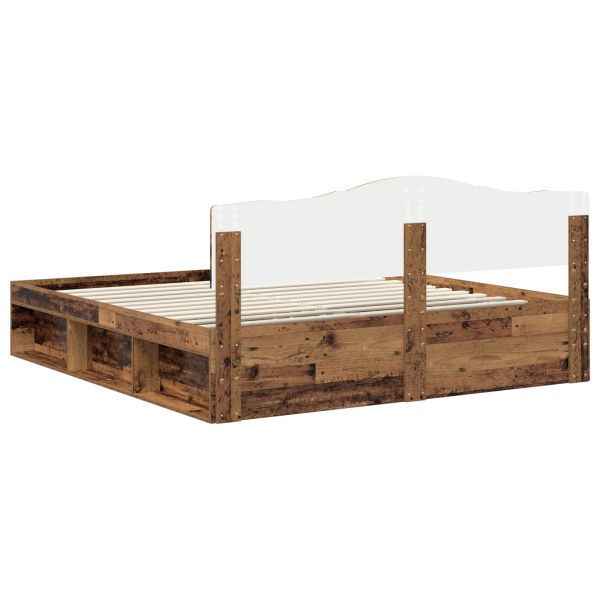 Рамка за легло Старо дърво 200 x 200 cm Солидно борово дърво