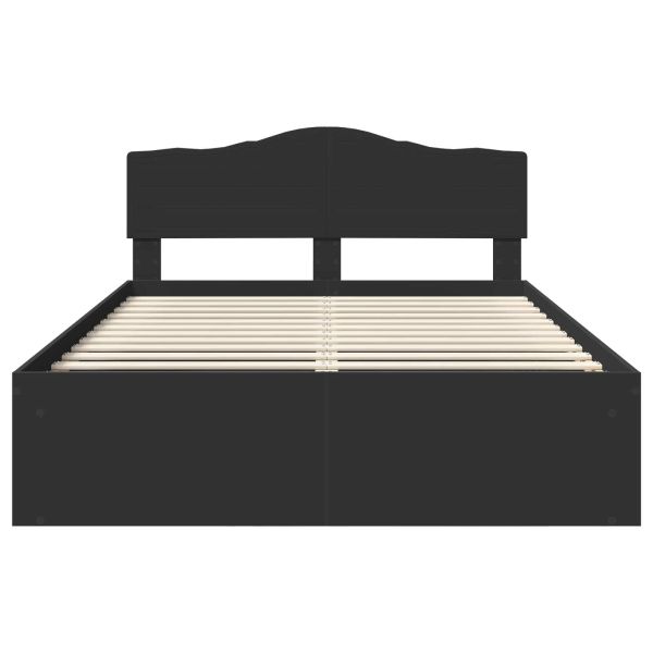 Рамка за легло Черно 160 x 200 cm Солидно борово дърво