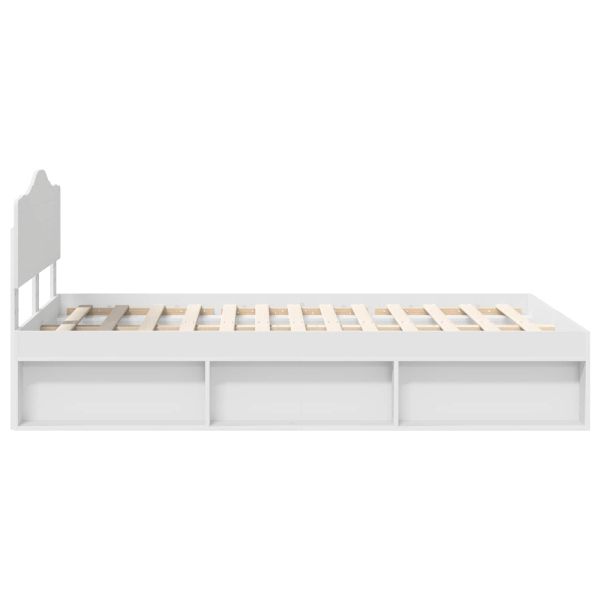 Рамка за легло с таблото Бяло 120 x 190 cm Солидно борово дърво