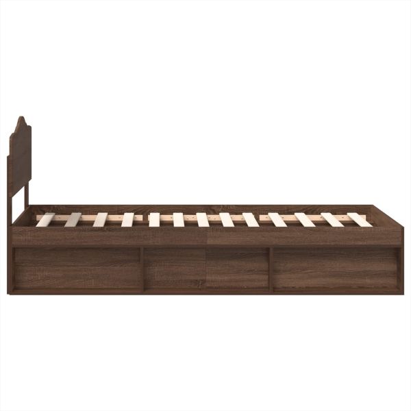 Рамка за легло Кафяв дъб 100 x 200 cm Солидно борово дърво
