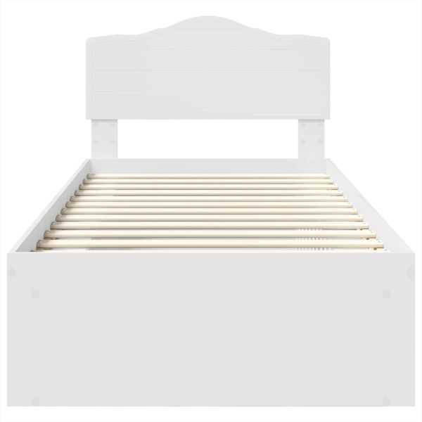 Рамка за легло с таблото Бяло 90 x 200 cm Солидно борово дърво