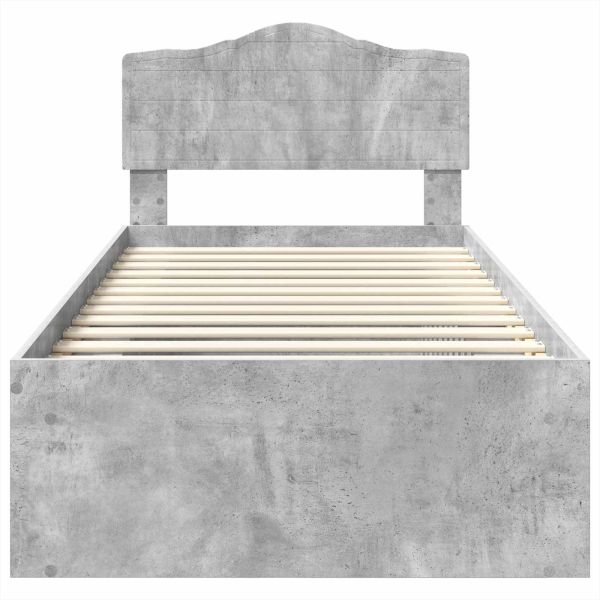 Рамка за легло Бетоново сиво 90 x 190 cm Солидно борово дърво