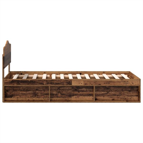 Рамка за легло Старо дърво 90 x 190 cm Солидно борово дърво