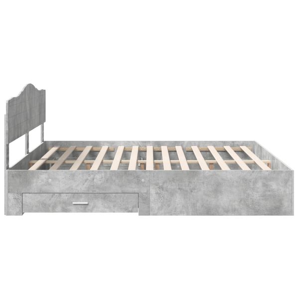 Рамка за легло Циментено сиво 180 x 200 cm Инженерно дърво