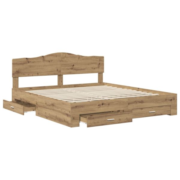 Рамка за легло с таблото Дъб 180 x 200 cm Инженерно дърво