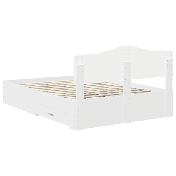 Рамка за легло с таблото Бяло 160 x 200 cm Инженерно дърво