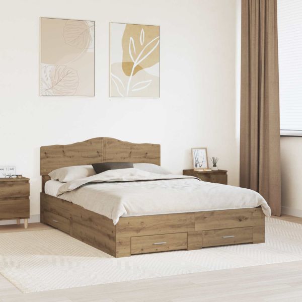 Рамка за легло с таблото Дъб 140 x 190 cm Инженерно дърво
