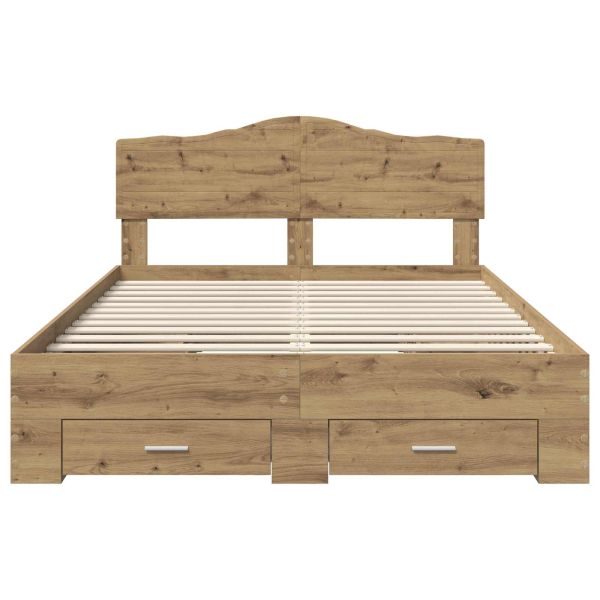 Рамка за легло с таблото Дъб 140 x 190 cm Инженерно дърво