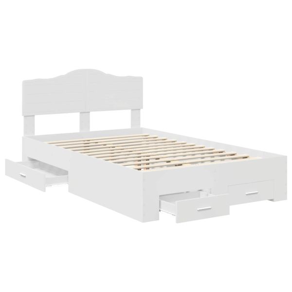 Рамка за легло с таблото Бяло 135 x 190 cm Инженерно дърво