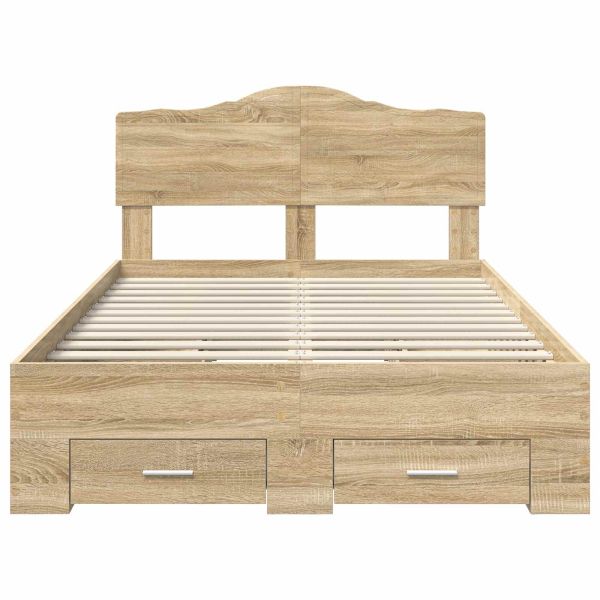 Рамка за легло Сонома дъб 135 x 190 cm Инженерно дърво