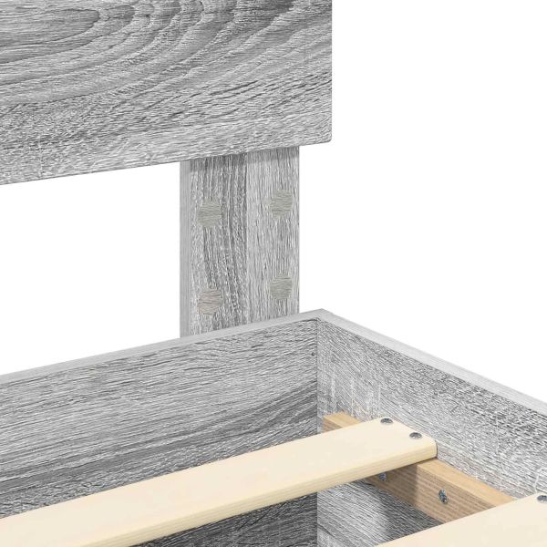 Рамка за легло Сив Сонома 120 x 190 cm Инженерно дърво