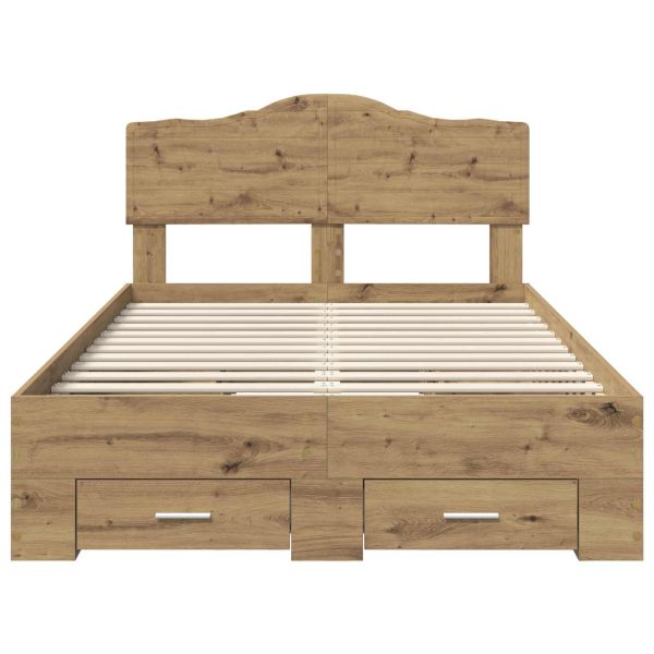Рамка за легло с таблото Дъб 120 x 190 cm Инженерно дърво