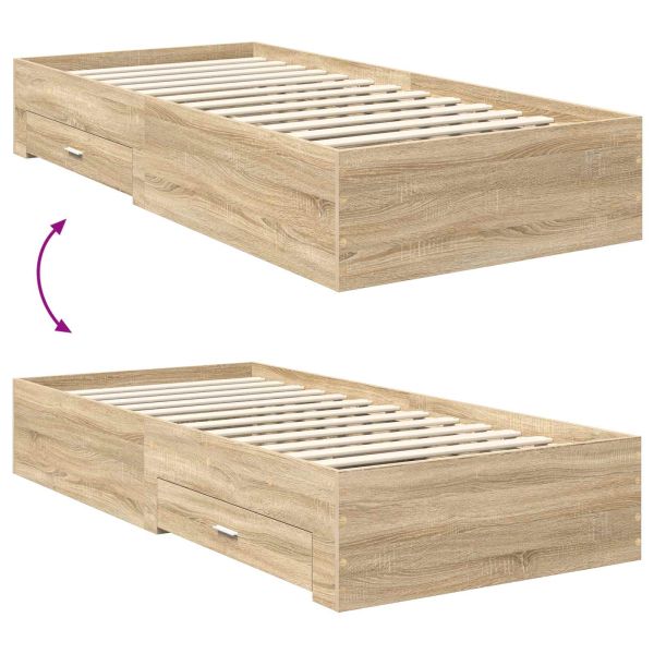 Рамка за легло Сонома дъб 100 x 200 cm Инженерно дърво