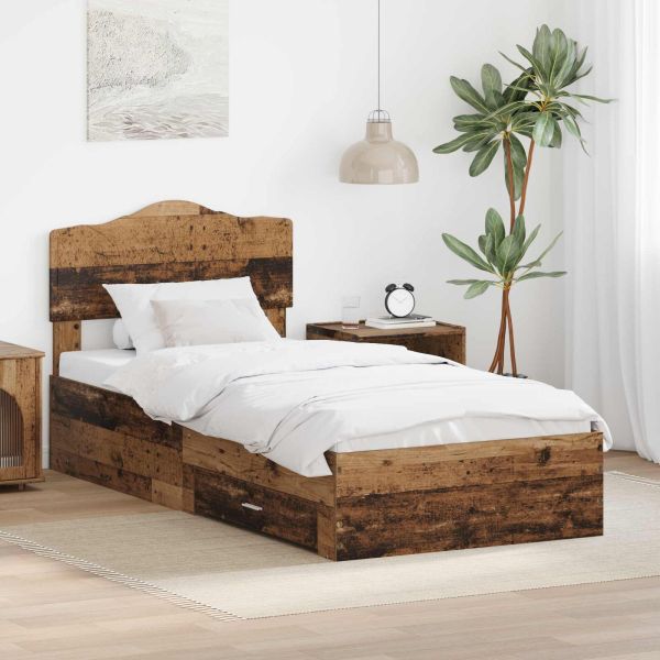 Рамка за легло Старо дърво 90 x 190 cm Инженерно дърво