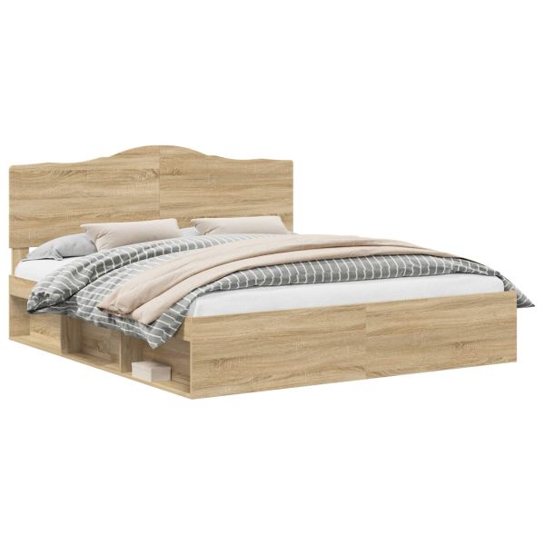 Рамка за легло Сонома 200 x 200 cm Солидно борово дърво