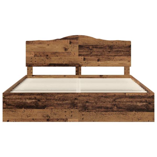 Рамка за легло Старо дърво 200 x 200 cm Солидно борово дърво