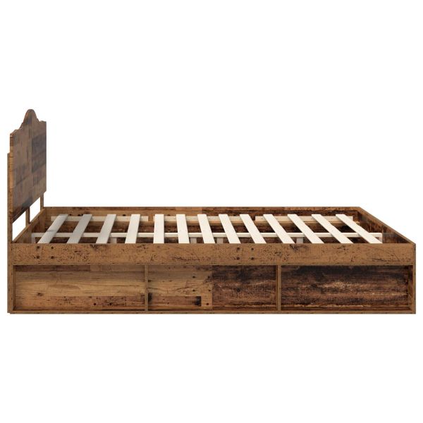 Рамка за легло Старо дърво 200 x 200 cm Солидно борово дърво