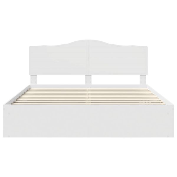Рамка за легло с таблото Бяло 180 x 200 cm Солидно борово дърво