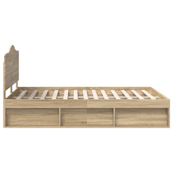 Рамка за легло Сонома дъб 150 x 200 cm Солидно борово дърво