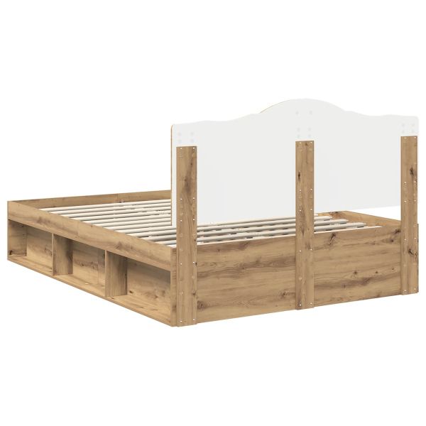 Рамка за легло Дъб Артизан 140 x 200 cm Солидно борово дърво