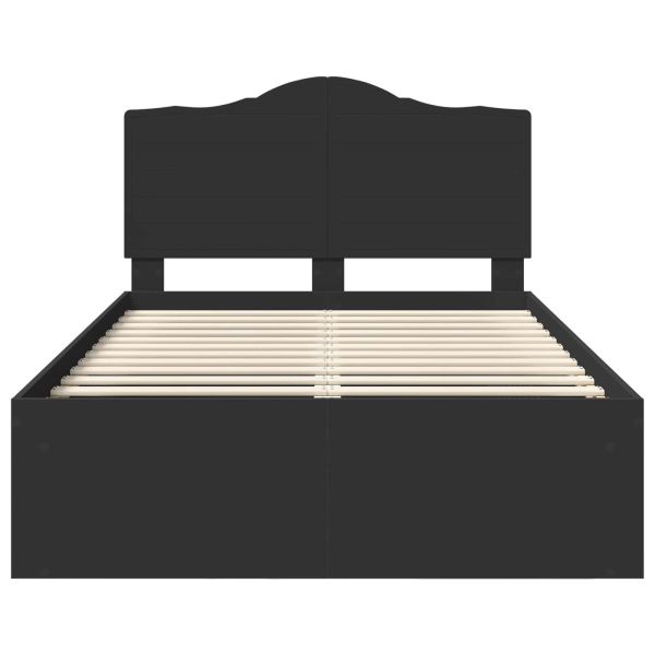 Рамка за легло Черно 135 x 190 cm Солидно борово дърво