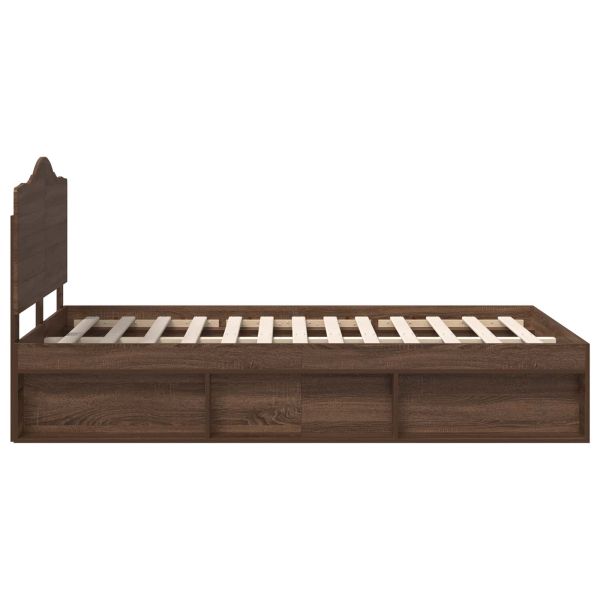 Рамка за легло Кафяв дъб 120 x 200 cm Солидно борово дърво