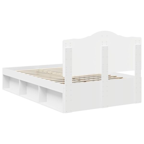 Рамка за легло с таблото Бяло 120 x 190 cm Солидно борово дърво