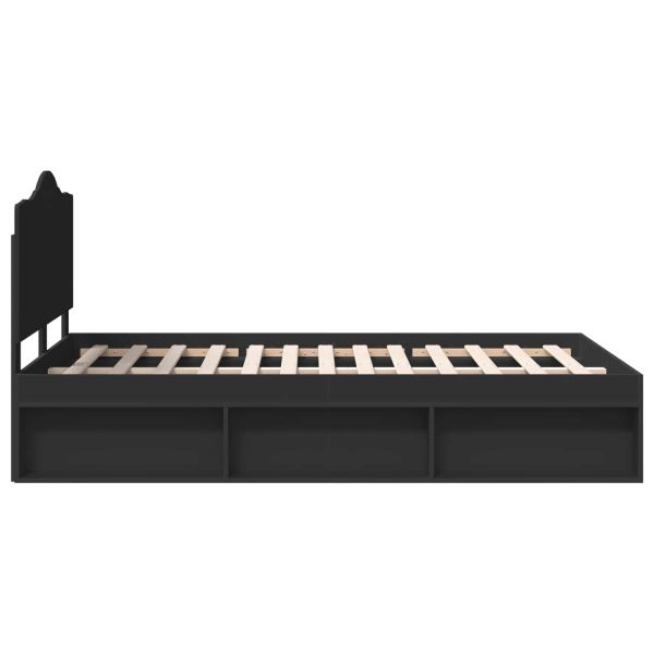 Рамка за легло Черно 120 x 190 cm Солидно борово дърво