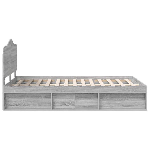 Рамка за легло Сив Сонома 120 x 190 cm Солидно борово дърво