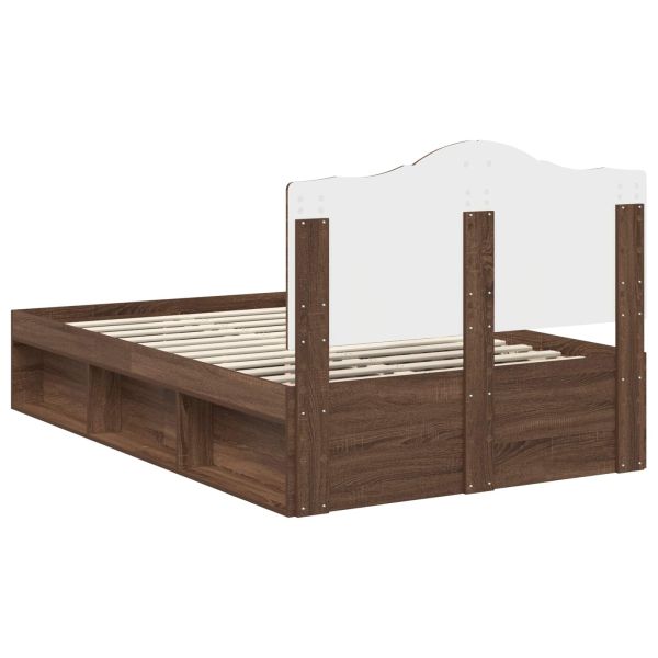 Рамка за легло Кафяв дъб 120 x 190 cm Солидно борово дърво