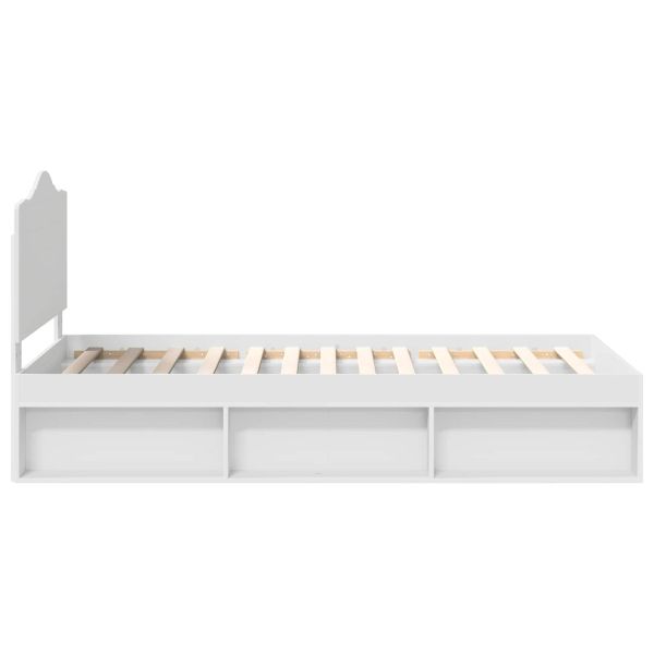 Рамка за легло с таблото Бяло 100 x 200 cm Солидно борово дърво
