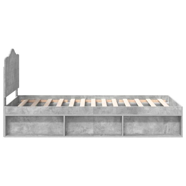 Рамка за легло Бетоново сиво 100 x 200 cm Солидно борово дърво