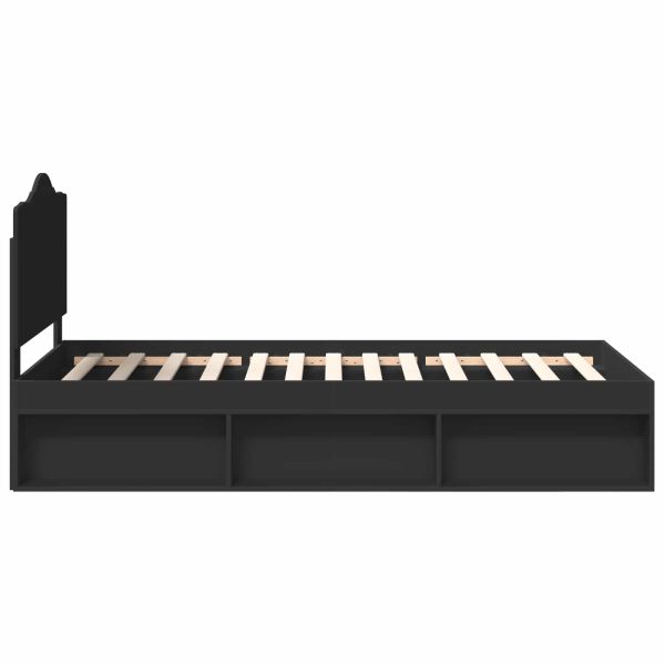 Рамка за легло с таблото Черно 90 x 190 cm Солидно борово дърво