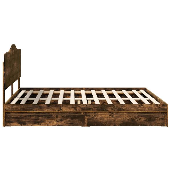 Легло с място за съхранение с таблото Димян дъб 180 x 200 cm