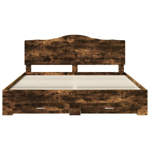 Рамка за легло с таблото Димян дъб 200 x 200 cm Инженерно дърво