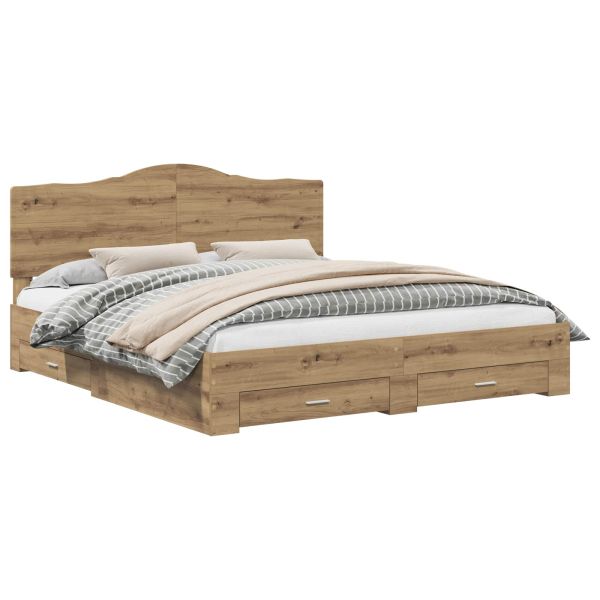 Рамка за легло с таблото Дъб 180 x 200 cm Инженерно дърво