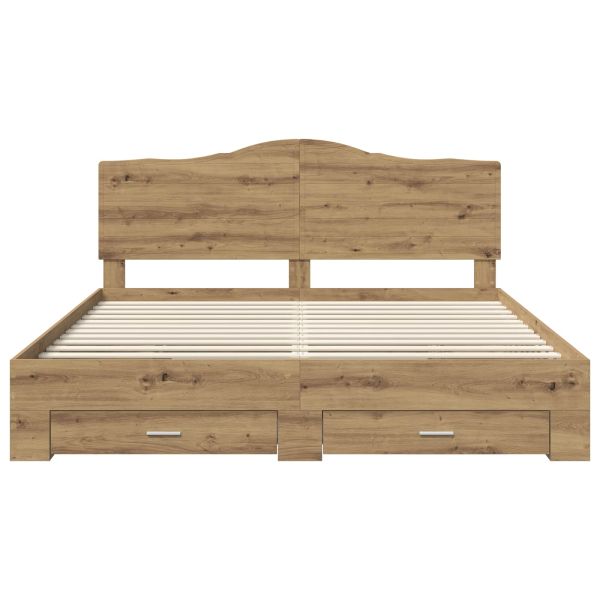 Рамка за легло с таблото Дъб 180 x 200 cm Инженерно дърво
