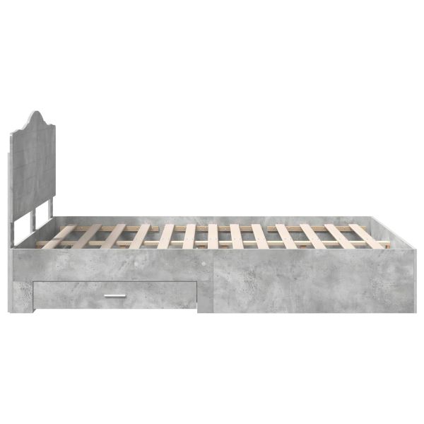 Рамка за легло Циментено сиво 140 x 190 cm Инженерно дърво