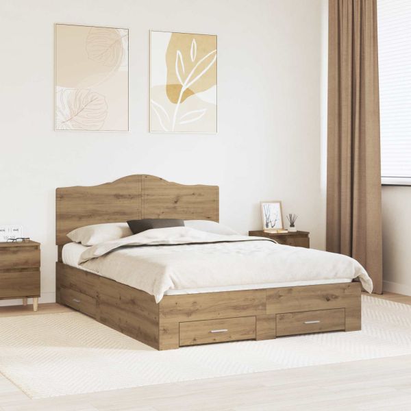 Рамка за легло с таблото Дъб 140 x 190 cm Инженерно дърво