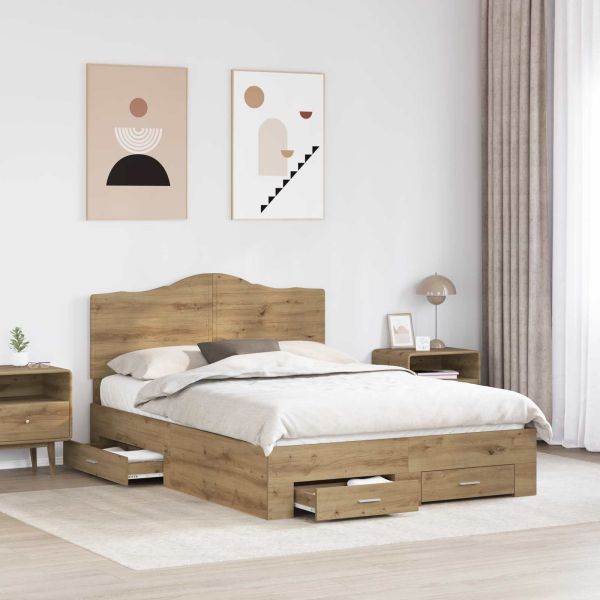 Рамка за легло с таблото Дъб 140 x 190 cm Инженерно дърво